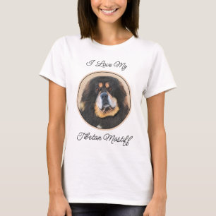 Tibetan Mastiff-schildering - Cute Original Dog Ar T-shirt
