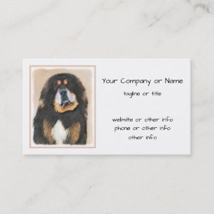 Tibetan Mastiff-schildering - Cute Original Dog Ar Visitekaartje