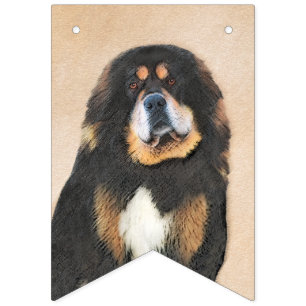 Tibetan Mastiff-schildering - Cute Original Dog Ar Vlaggetjes