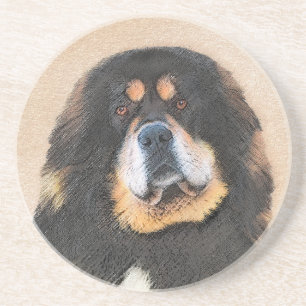 Tibetan Mastiff-schildering - Cute Original Dog Ar Zandsteen Onderzetter