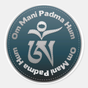 Tibetan Om Stitch Ronde Sticker