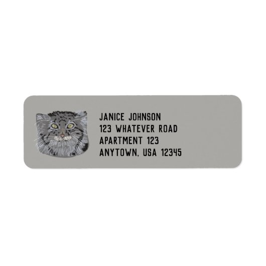 Tibetan Pallas Cat Return Address Labels (Voorkant)