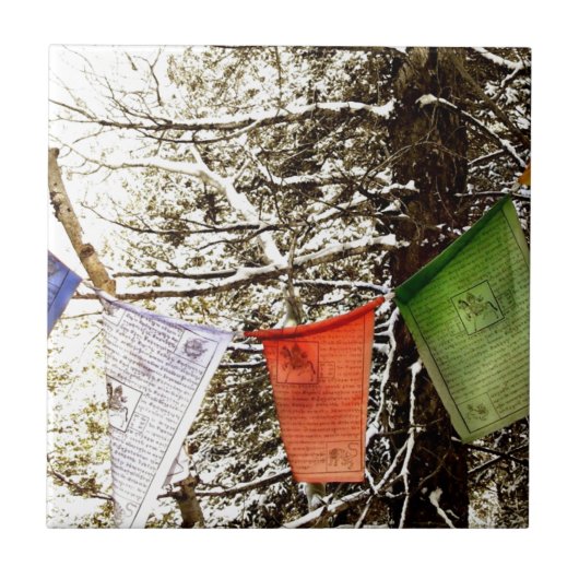 Tibetan Prayer Flags Tegeltje (Voorkant)