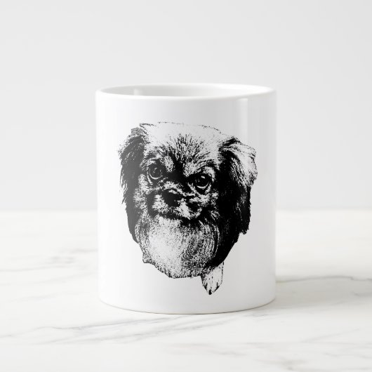 Tibetan Spaniel Dog Mug – Ink Style Portrait (Devant)