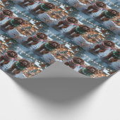 Tibetan Spaniel Dogs Christmas Snow Holiday Cadeaupapier (Hoek)