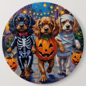 Tibetan Spaniel Dogs In Halloween Costumes Ronde Button 6,0 Cm (Voorkant)