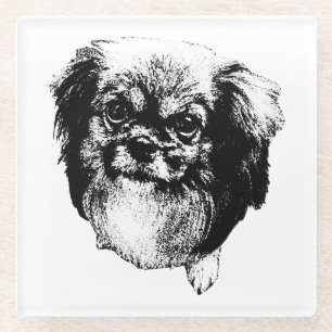Tibetan Spaniel Onderzetter – Monochroom Honden Ku