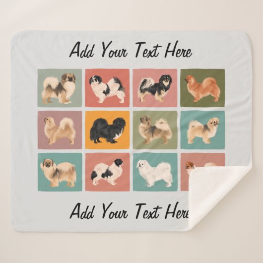 Tibetan Spaniel Sherpa Blanket Deken (Voorkant (horizontaal))
