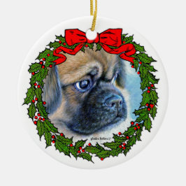Tibetan Spaniel Tekening door Glenda S. Harlan Keramisch Ornament