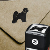 Tibetan Terrier Hondenras Silhouette Zelfinktende Stempel