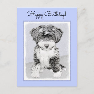 Tibetan Terrier Painting - Cute Original Dog Art Briefkaart