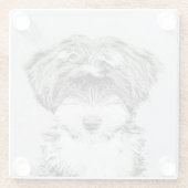 Tibetan Terrier Painting - Cute Original Dog Art Glazen Onderzetter (Achterkant)