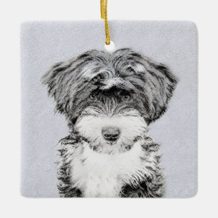 Tibetan Terrier Painting - Cute Original Dog Art Keramisch Ornament