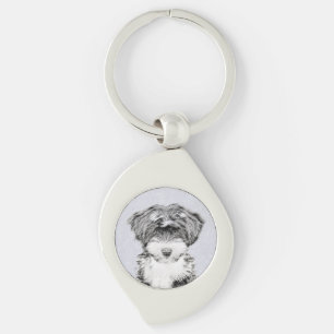Tibetan Terrier Painting - Cute Original Dog Art Sleutelhanger