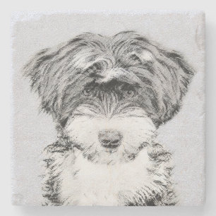 Tibetan Terrier Painting - Cute Original Dog Art Stenen Onderzetter