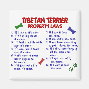 TIBETAN TERRIER Property Laws 2 Magneet
