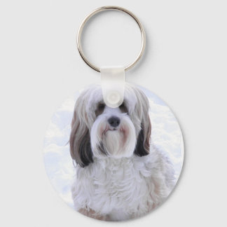 Tibetan Terrier Sable and White Sleutelhanger
