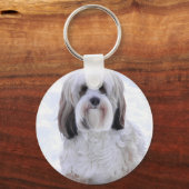 Tibetan Terrier Sable and White Sleutelhanger (Voorkant)