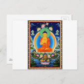 Tibetan Thangka Prabhutaratna Buddha Briefkaart (Voorkant / Achterkant)