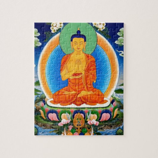 Tibetan Thangka Prabhutaratna Buddha Legpuzzel (Verticaal)