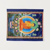 Tibetan Thangka Prabhutaratna Buddha Wandkleed (Voorkant (horizontaal))