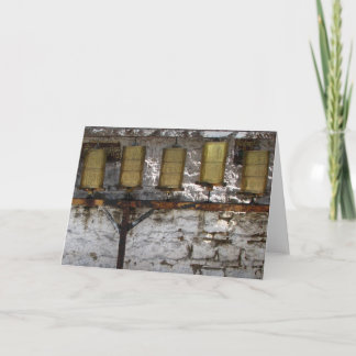 Tibetan wenskaart van gebedwielen (spatie binnen) kaart