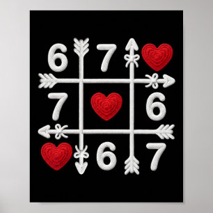 Tic Tac Toe 67 Valentijnsdag Koppel Harten Zes Zev Poster