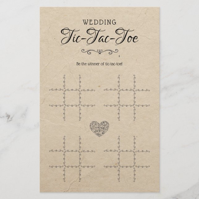 Tic-Tac-Toe Decoratief Tafel Rustic (Voorkant)