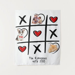 Tic-Tac-Toe familiefoto Wandkleed