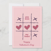Tic-Tac-Toe Funny Valentijnsdag Feestdagenkaart (Voorkant)