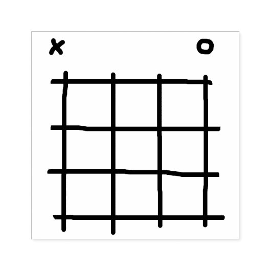 Tic Tac Toe Game versie 1 Rubberstempel (Afrduk)