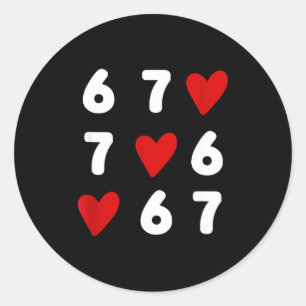 Tic Tac Toe Grappige Valentijnsdag 67 Meme Zes Zev Ronde Sticker