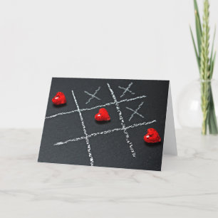 Tic Tac Toe Harten Schattige Valentijnsdag Feestdagen Kaart