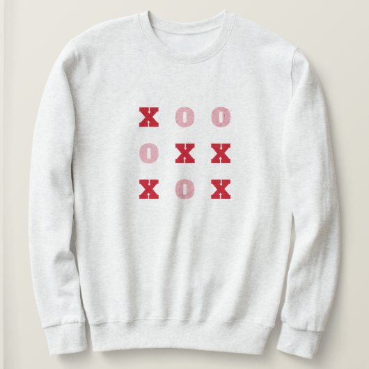Tic-Tac-Toe Hugs and Kisses Valentines Sweatshirt (Design devant)