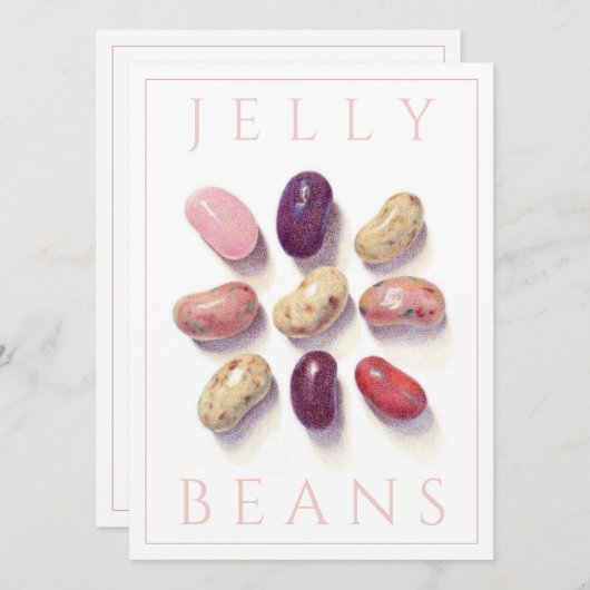 TIC TAC TOE JELLY BEANS 5.5x7.5 Platte Kaart (Voorkant / Achterkant)