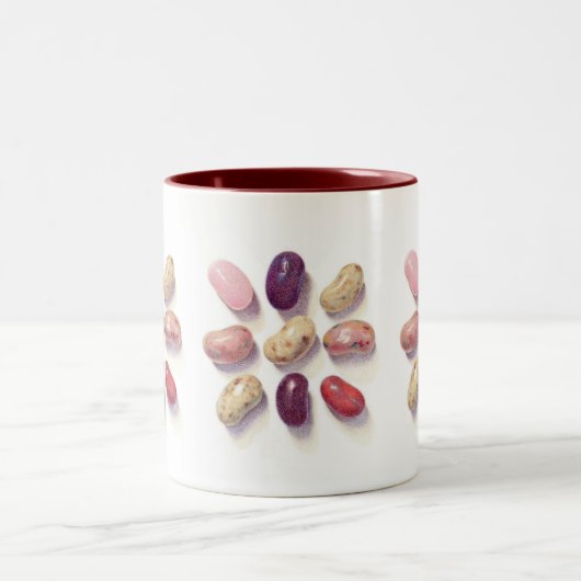 TIC TAC TOE JELLY BEANS Maroon Mug à deux tons (Centre)