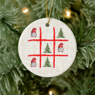 Tic Tac Toe Kerstbomen – Cozy Linen Scandinavisch Keramisch Ornament