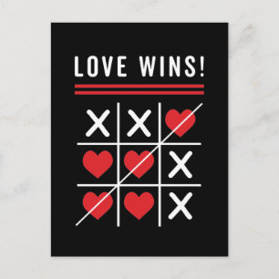 Tic Tac Toe Liefde Wint Verjaardag Valentijnsdag Briefkaart