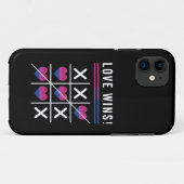 Tic Tac Toe Love Wins LGBTQ Bisexual Pride Case-Mate iPhone Case (Achterkant (horizontaal))