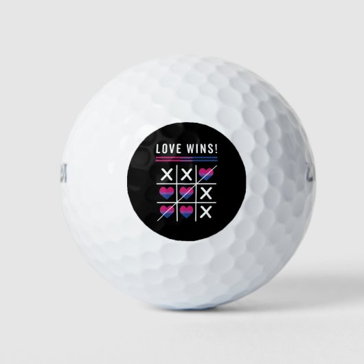Tic Tac Toe Love Wins LGBTQ Bisexual Pride Golfballen (Voorkant)