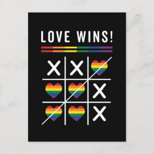Tic Tac Toe Love Wins LGBTQ Gay Pride Briefkaart