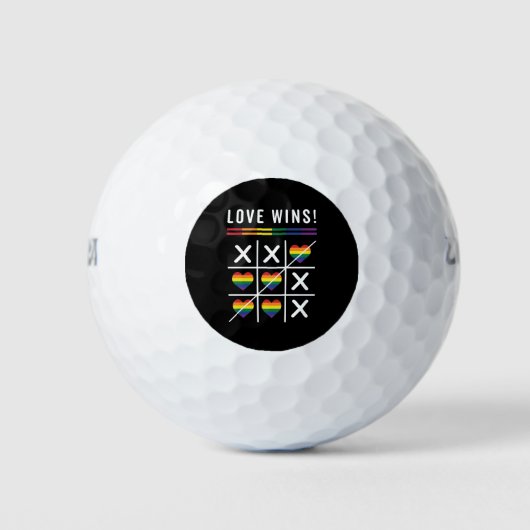 Tic Tac Toe Love Wins LGBTQ Gay Pride Golfballen (Voorkant)