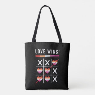 Tic Tac Toe Love Wins LGBTQ Lesbian Pride Draagtas