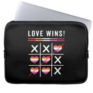 Tic Tac Toe Love Wins LGBTQ Lesbische Trots Laptop Sleeve