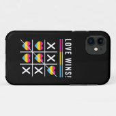 Tic Tac Toe Love Wins LGBTQ Pansexual Pride Case-Mate iPhone Case (Achterkant (horizontaal))