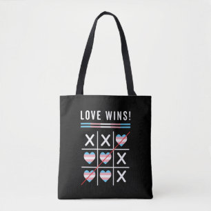 Tic Tac Toe Love wint LGBTQ Transgender Pride Draagtas