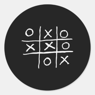 Tic TAC Toe Noughts en Kruisen Ronde Sticker