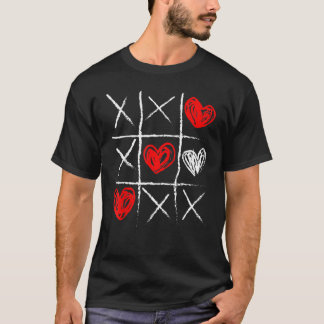 Tic Tac Toe Valentijnsdag Cute Hearts Gamer T-shirt