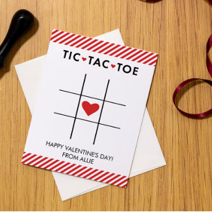 Tic Tac Toe Valentijnsdag, Kind Valentijn Feestdagenkaart