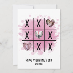 Tic Tac Toe Valentijnsfoto Feestdagenkaart